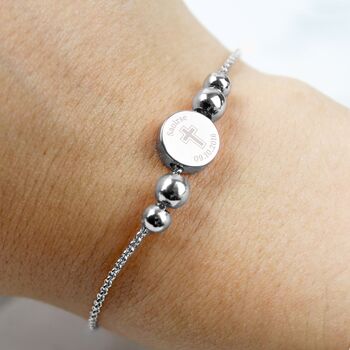 Personalised Silver Plated Cross Bracelet Gift, 2 of 5