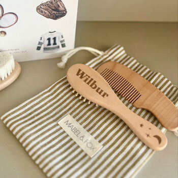 Personalised Wooden Brush Set Starry Night, 5 of 7