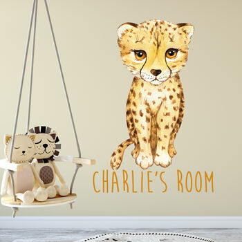 Personalised Safari Animal Wall Sticker For Kids Room, 3 of 5