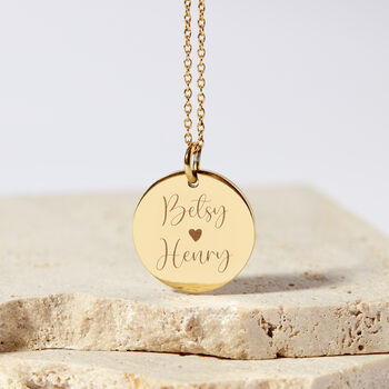 Personalised Children's Name Gold Or Silver Plated Disc Necklace, 4 of 11