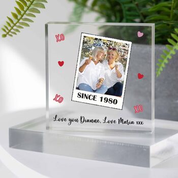 Personalised Photo Galentine Acrylic Block, 3 of 4