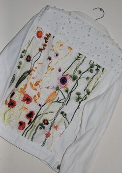 Floral Bridal Jacket With Pearls, 4 of 6