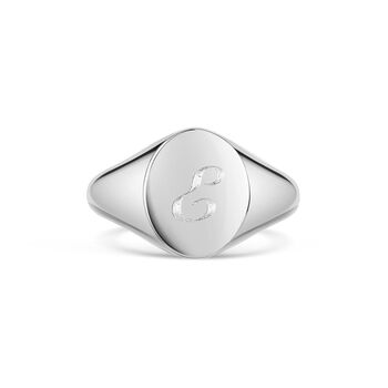 Oval Personalised Signet Ring 925 Solid Silver, 3 of 6