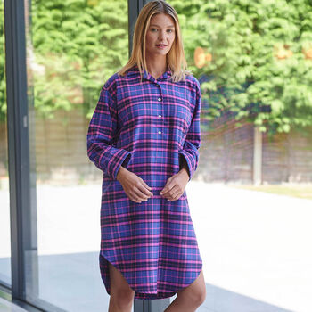 Women's 'Lomond' Tartan Brushed Cotton Nightshirt, 2 of 3