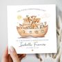 Noah's Ark Christening Card, Animals Baptism Card, Any Relationship, thumbnail 1 of 2