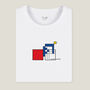 Mondrian Goes Cycling White T Shirt, thumbnail 3 of 6