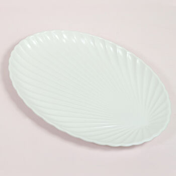 G Decor White Shell Ceramic Serving Plate Bowl Or Set, 4 of 6