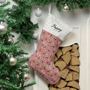 Personalised Cats Christmas Stocking In Pink, 4 of 7