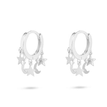 Moons And Stars Huggie Hoops, 2 of 4