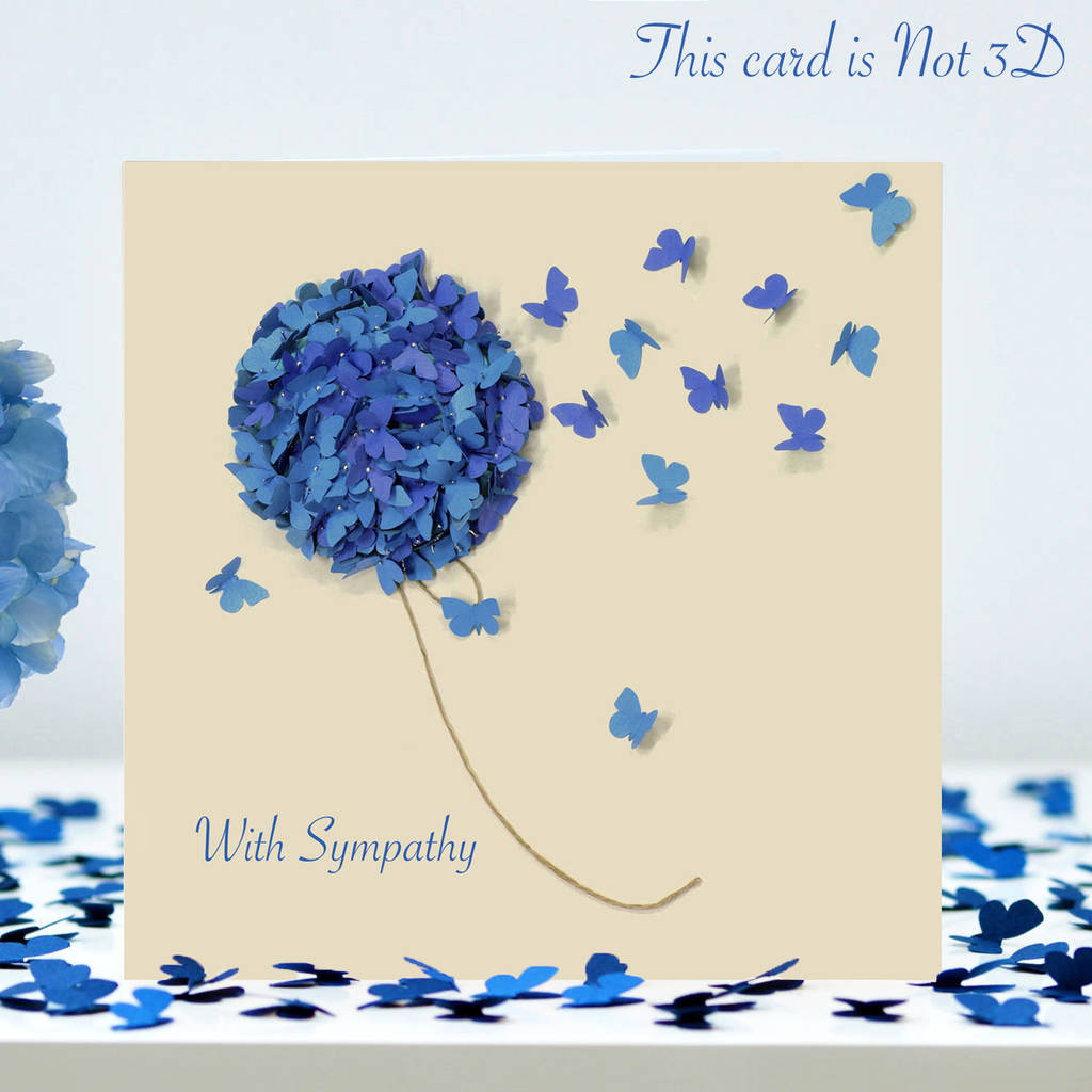 With Sympathy Butterfly And Blue Hydrangea Card, 1 of 6