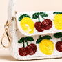 Beaded White Fruit Mini Bag Charm, thumbnail 2 of 3