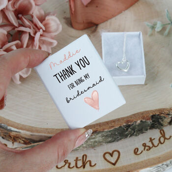 Personalised Thank You Silver Bridesmaid Necklace, 11 of 12