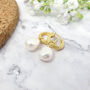 Elegant Gold Plated Freshwater Pearl Hoop Earrings, thumbnail 1 of 3