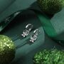 Sterling Silver Butterfly Cz Huggie Hoops, thumbnail 4 of 10