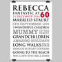 Personalised 60th Birthday Typographic Art Print, thumbnail 8 of 11