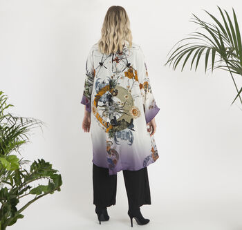 Silk Kimono Jacket 'Evolution' Print Size L/Xl, 3 of 5