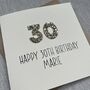 Personalised Happy 80th Glitter Milestone Birthday Card, thumbnail 2 of 6