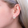 Sterling Silver Initial Star Earrings, thumbnail 3 of 7