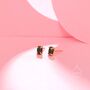 Black Opal Oval Stud Earrings In Sterling Silver, thumbnail 6 of 12