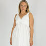 Women's White Cotton Sleeveless Nightdress Megan, thumbnail 4 of 6