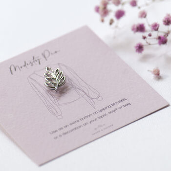 Leaf Design Gold Or Silver Colour Modesty Pin, 7 of 11