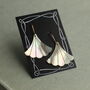 Art Deco Pearl Fan Earrings, thumbnail 4 of 12