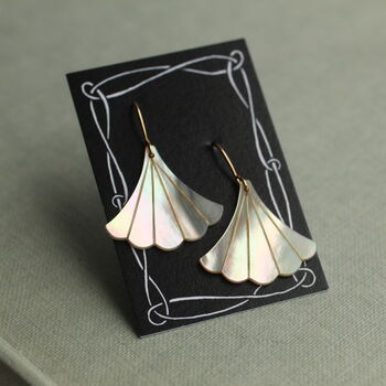 Art Deco Pearl Fan Earrings, 4 of 12