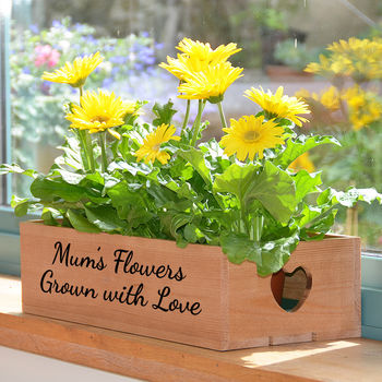 Personalised Wooden Plant Pot Holder Two Pots, 2 of 5
