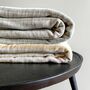 Milos Linen Blend Striped Blanket Sage Green, thumbnail 12 of 12