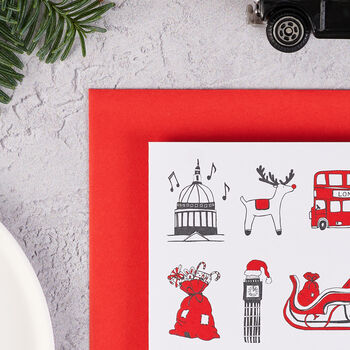 London Christmas Pack Of Eight Notecards, 2 of 3