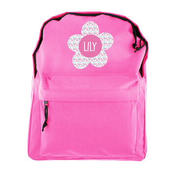 Personalised Flower Pink Backpack, 5 of 5