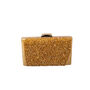 Evening Box Clutch Sustainable Golden Velvet Handbag, thumbnail 1 of 6