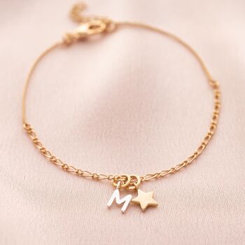 Letter And Charm Personalised Mixed Metal Bracelet, 2 of 5