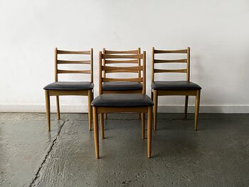 Four Mid Century 1970's Dining Chairs By Schreiber, 3 of 10