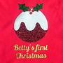 Personalised Pudding 'First Christmas' Babygrow, thumbnail 2 of 3