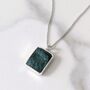 The Rectangle Emerald Sterling Silver Necklace, thumbnail 1 of 7