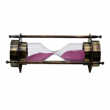 Bronze Hourglass With Pink Sand And Compass, 6 of 9