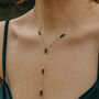 925 Silver Black Obsidian Delicate Crystal Necklace, thumbnail 3 of 5