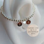 Sterling Silver Personalised Initial Disc Charm Stretch Bracelet, thumbnail 7 of 7