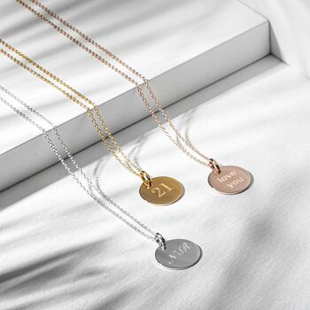 Personalised 18 K Rose Gold Plated Coin Necklace, 3 of 5