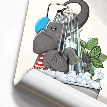 Elephant In Shower, Bathroom, Funny Toilet Art, 8 of 8