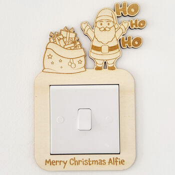 Personalised Santa Wood Light Switch Surround Childrens Bedroom Decor, 4 of 4