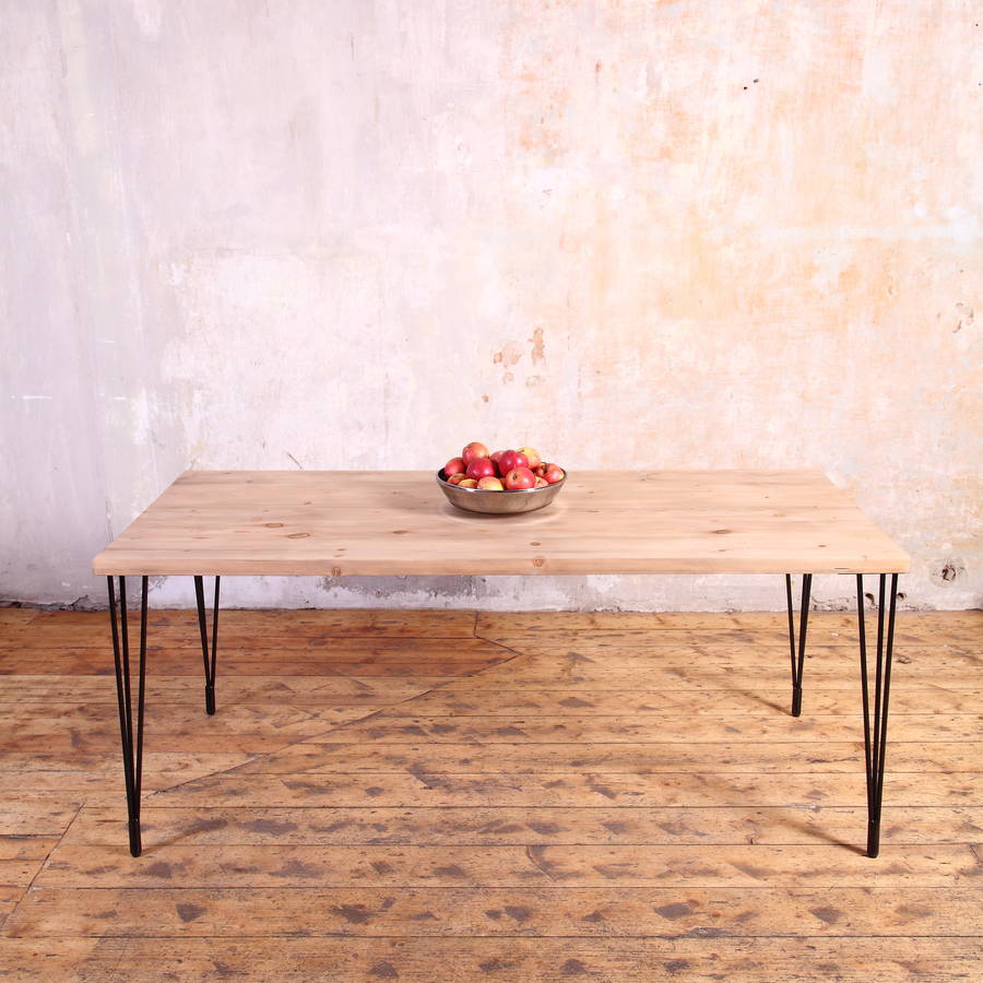Folly Hairpin Legs Industrial Style Dining Table By Cosy Wood