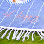 Hand Embroidered Round Picnic Blanket, thumbnail 2 of 4