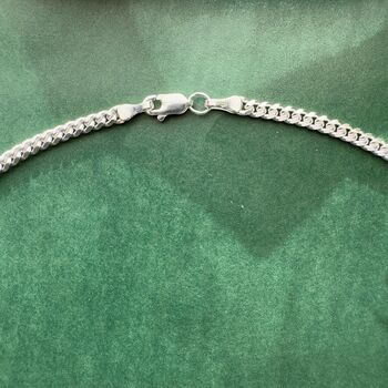 Men's Sterling Silver Flat Curb Chain Small Gauge, 11 of 11