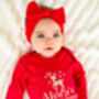 Personalised 'First Christmas' Reindeer Embroidered Sweatshirt Jumper, thumbnail 4 of 4