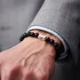Personalised Men's Sterling Silver And Black Onyx Bead New Baby Bracelet, thumbnail 2 of 6