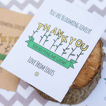 10 personalised thank you seed packets by wedding in a teacup ...