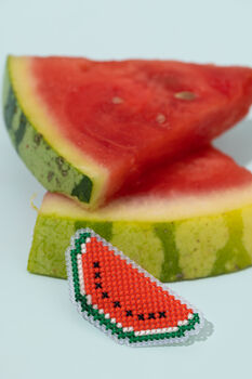 Make Your Own Watermelon Brooch Cross Stitch Kit, 9 of 9