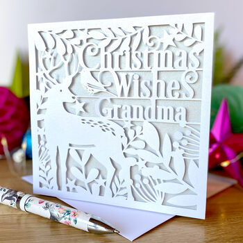 Personalised Christmas Wishes Woodland Card, 4 of 5